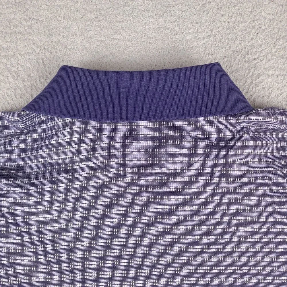 Polo Golf Ralph Lauren Shirt Mens XXL Blue‎ Silver Pima Cotton Geometric Vintage
